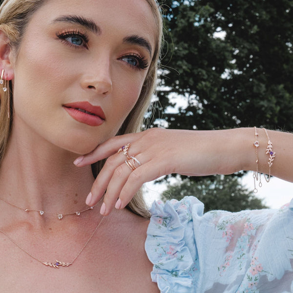 Gemondo Morganite Heart Bracelet In 9ct Rose Gold