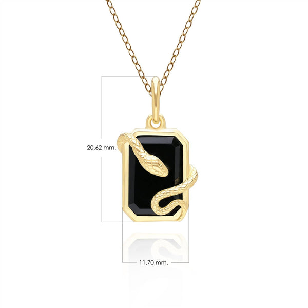 Gemondo Grand Deco Black Onyx Snake Wrap Pendant In Gold Vermeil