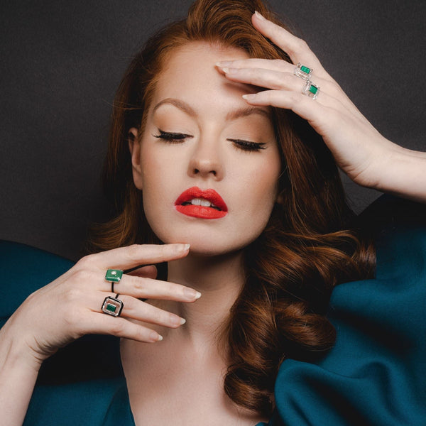 Gemondo Grand Deco Chalcedony & White Topaz Statement Ring In Sterling Silver