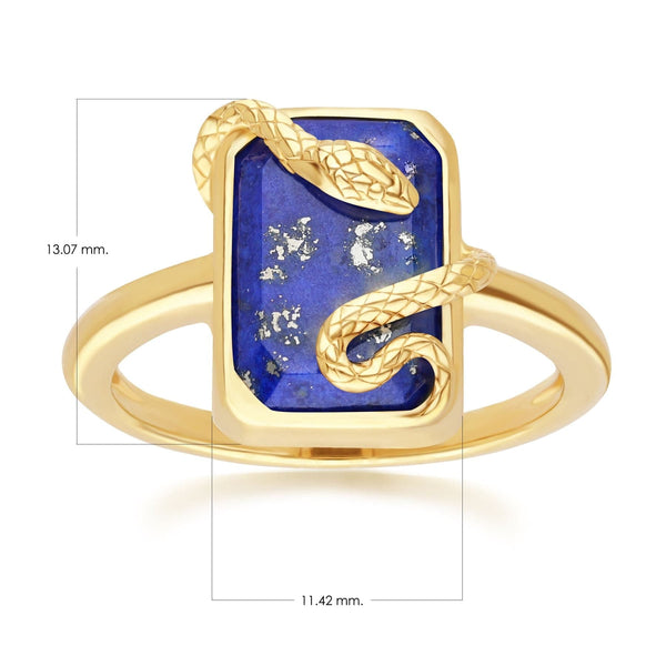 Gemondo Grand Deco Lapis Lazuli Snake Wrap Ring In Gold Plated Sterling Silver
