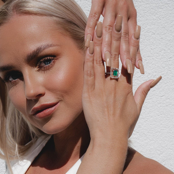 Gemondo Grand Deco Topaz Chalcedony & Rock Crystal Statement Ring In Sterling Silver