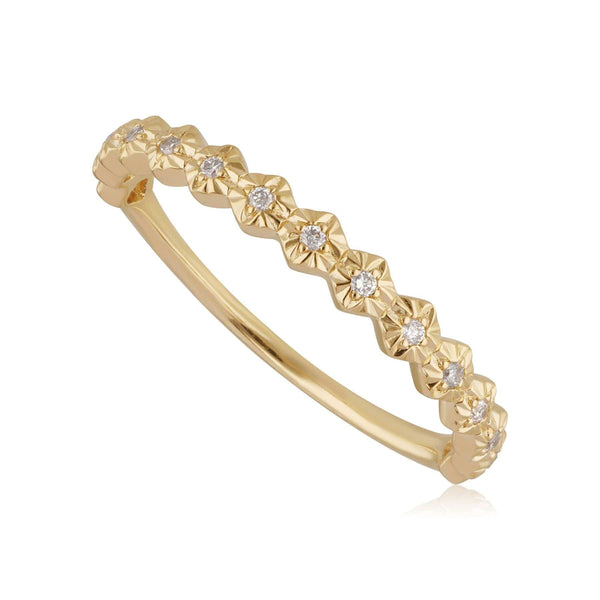 gemondo Half Eternity Diamond Band Ring In 9ct Yellow Gold