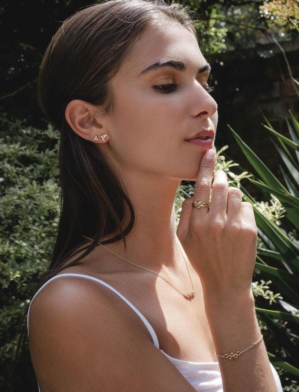 Gemondo Honeycomb Inspired Citrine Solitaire Ring In 9ct Yellow Gold