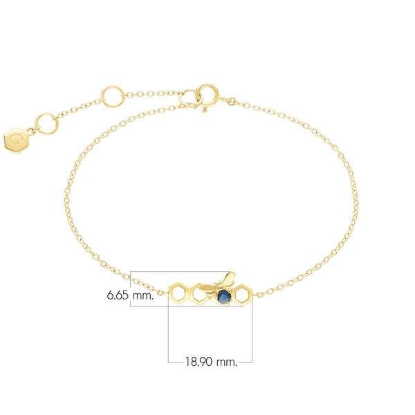 Gemondo Honeycomb Inspired Sapphire Link Bracelet In 9ct Yellow Gold