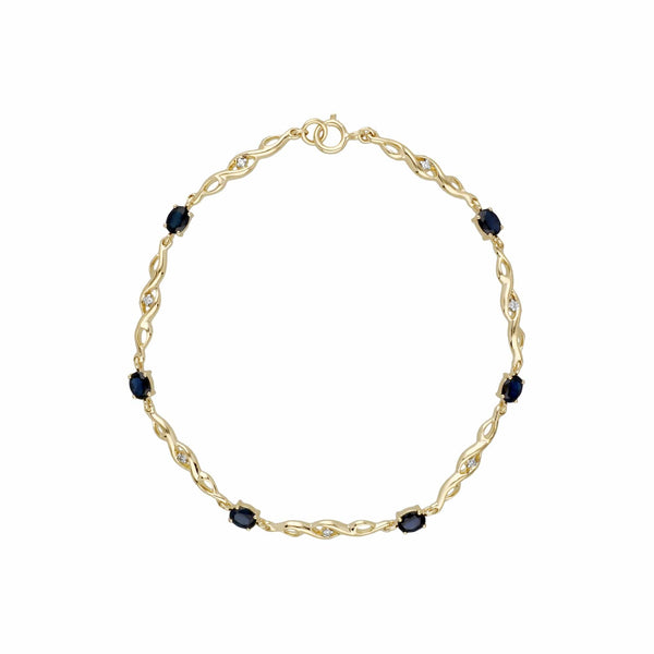 gemondo Infinity Luxe Sapphire & Diamond Tennis Bracelet in 9ct Gold