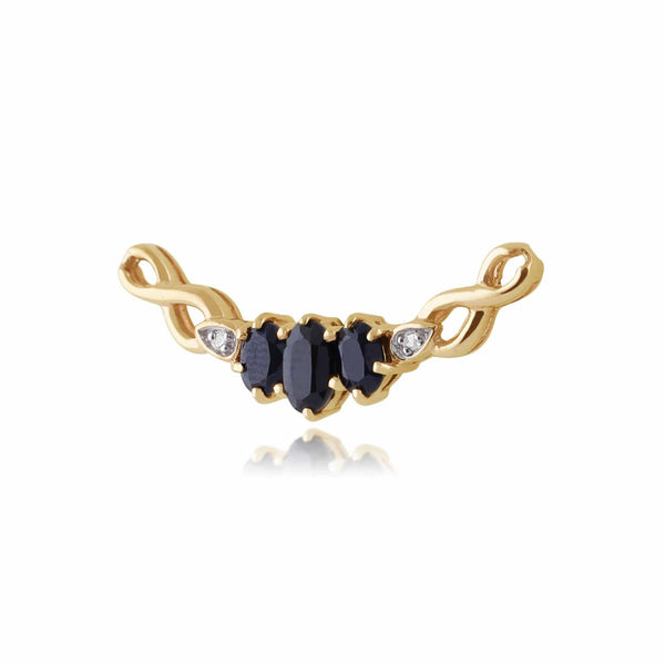 Gemondo Infinity Sapphire & Diamond Necklace In 9ct Yellow Gold