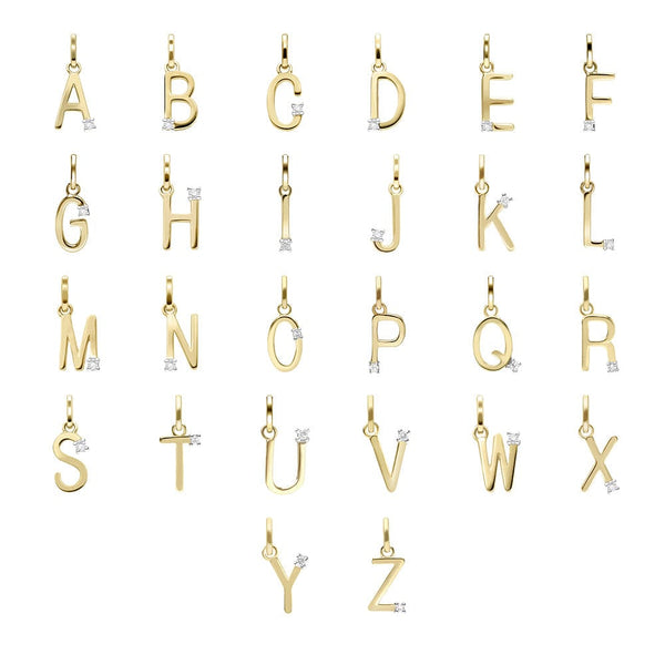 gemondo Initial Diamond Letter Necklace In 9ct Yellow Gold