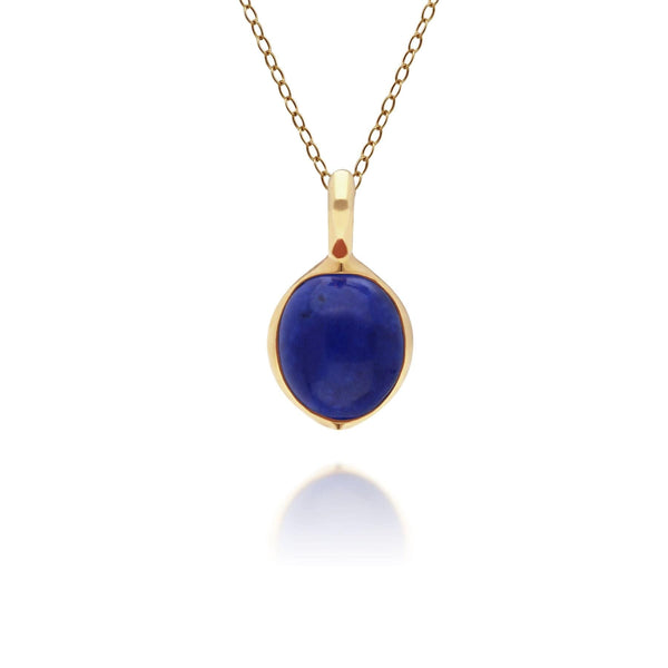 gemondo Irregular B Gem Lapis Lazuli Pendant in Gold Plated Silver
