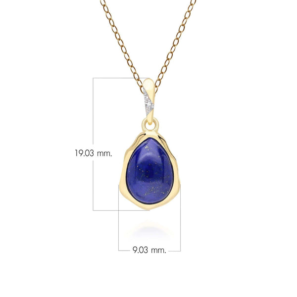 Gemondo Irregular Lapis Lazuli & Topaz Pendant In 18ct Gold Plated SterlIng Silver