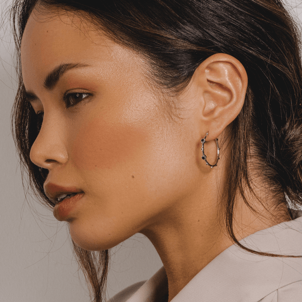 Gemondo Modern Glam Spinel & Garnet Hoop Earrings In Sterling Silver