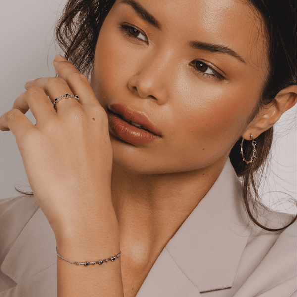 Gemondo Modern Glam Spinel & Garnet Hoop Earrings In Sterling Silver