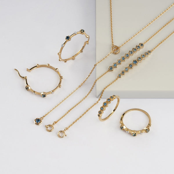 Gemondo Modern Glam Topaz Hoop Earrings In Gold Plated Sterling Silver