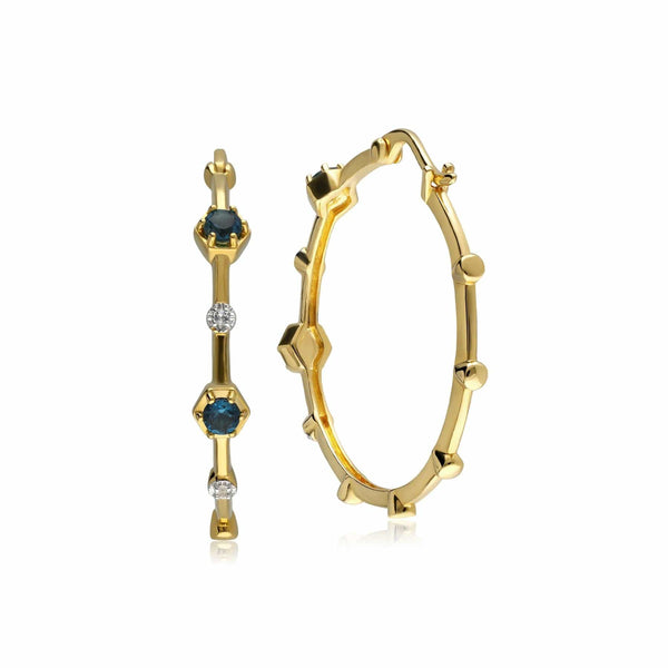 Gemondo Modern Glam Topaz Hoop Earrings In Gold Plated Sterling Silver