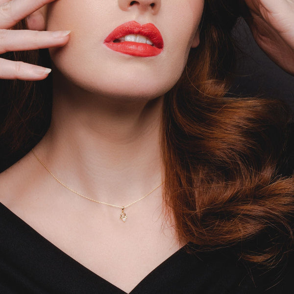 Gemondo Opal Libra Zodiac Charm Necklace In 9ct Yellow Gold