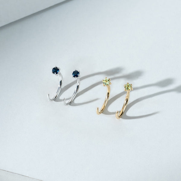 Gemondo Peridot Pull Through Hoop Earrings In 9ct Yellow Gold