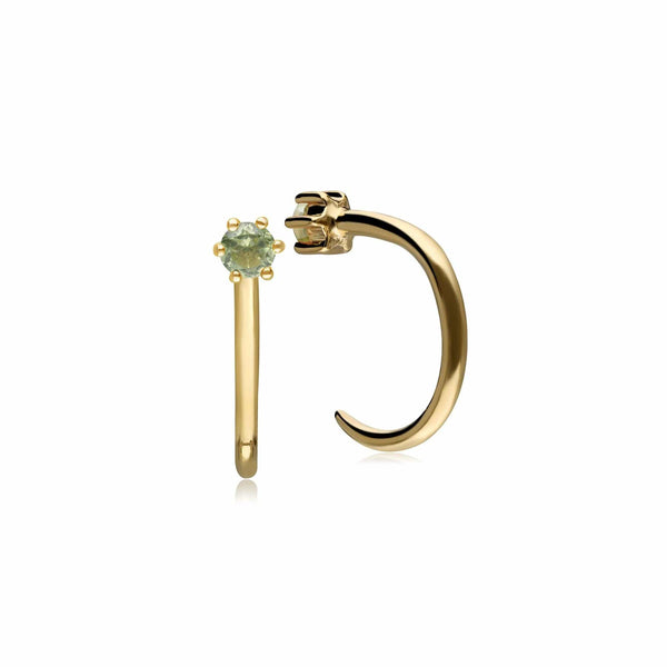 Gemondo Peridot Pull Through Hoop Earrings In 9ct Yellow Gold