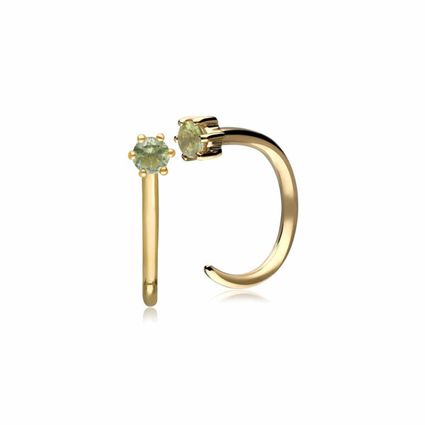 gemondo Peridot Pull Through Hoop Earrings in 9ct Yellow Gold