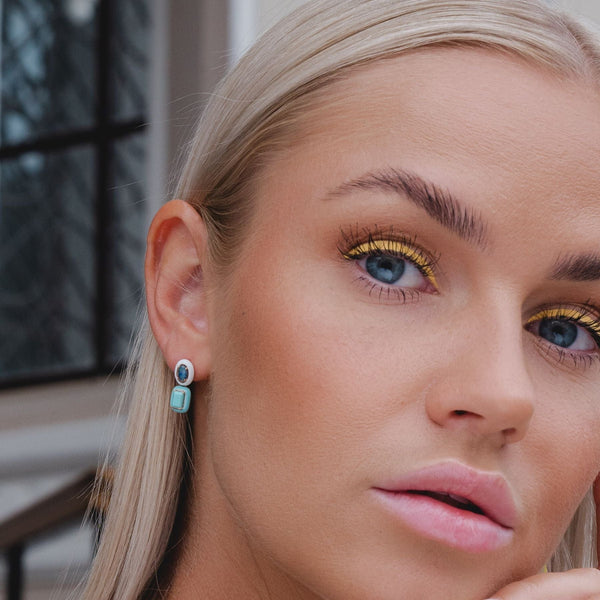 Gemondo Siberian Waltz Triplet Opal & Turquoise Drop Earrings In Sterling Silver