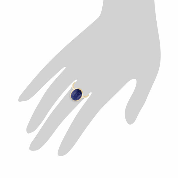 Gemondo Statement Oval Lapis Lazuli Ring In 9ct Yellow Gold