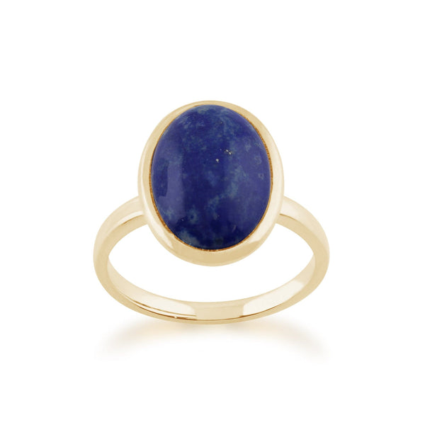 gemondo Statement Oval Lapis Lazuli Ring in 9ct Yellow Gold