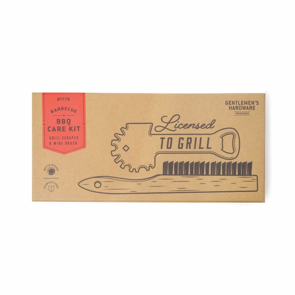 gentlemen's hardware "BBQ Care Kit" Grill Scraper & Wire Brush