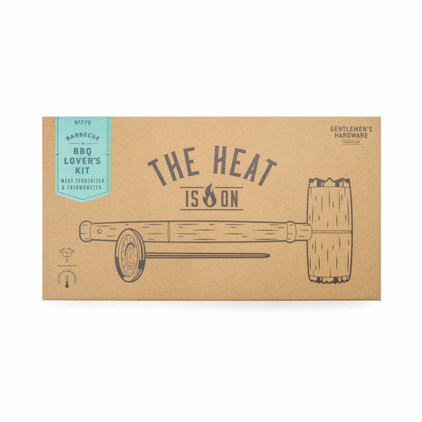 gentlemen's hardware "BBQ Lovers Kit" Meat Tenderizer & Thermometer