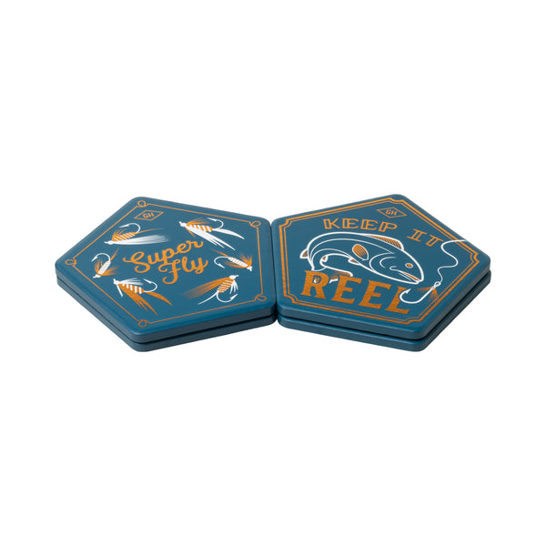 gentlemen's hardware Fishing Coasters Set of 4