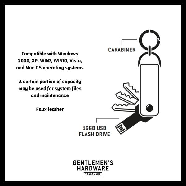 Gentlemen's Hardware Key Tidy With USB Flash Drive