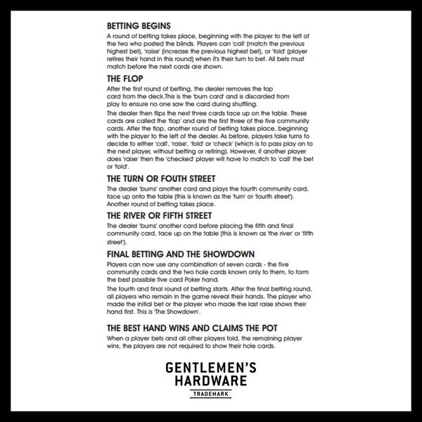 Gentlemen's Hardware Texas Hold 'em Poker