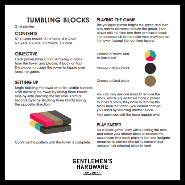 Gentlemen's Hardware Wooden Tumbling Blocks