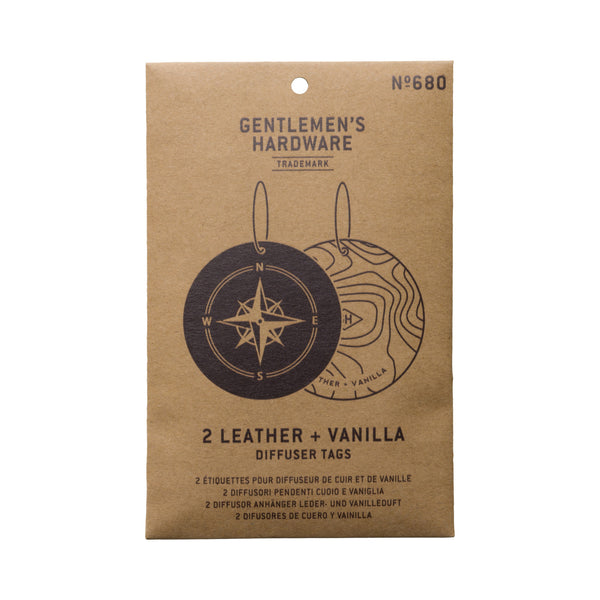 Gentlemen's Hardware Leather & Vanilla Air Freshener - Compass