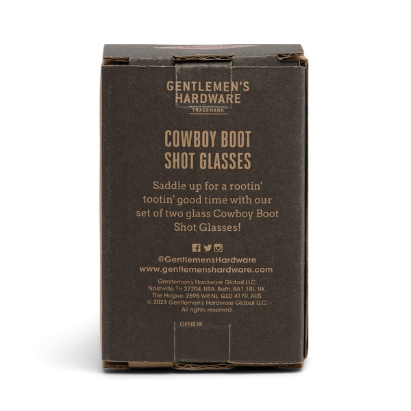 Gentlemen's Hardware Set Of 2 Cowboy Boot Shot Glasses