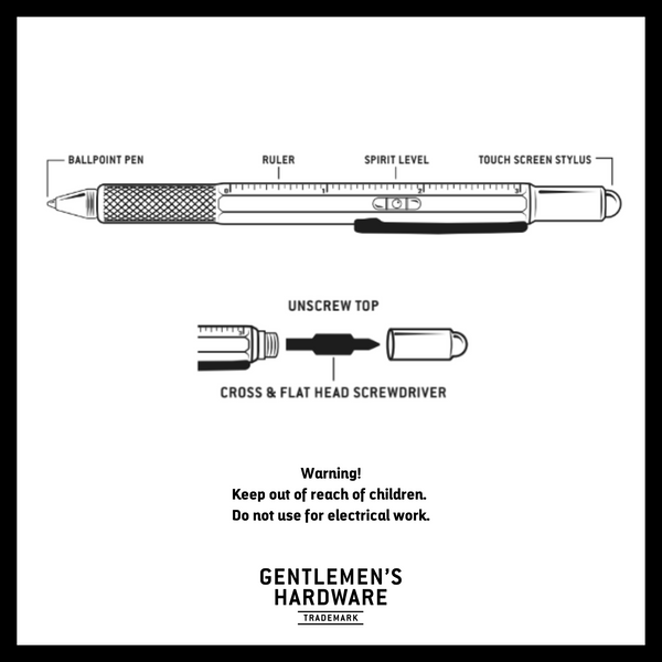 Gentlemen's Hardware Standard Issue Black Multitool Pen
