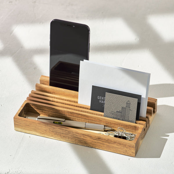 Gentlemen's Hardware Wooden Desk Organizer & Phone Stand