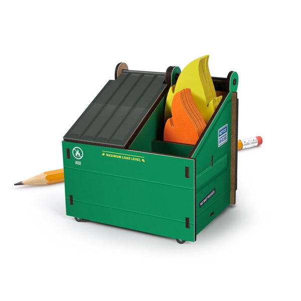 genuine fred DESK DUMPSTER Pencil Holder with Note Cards
