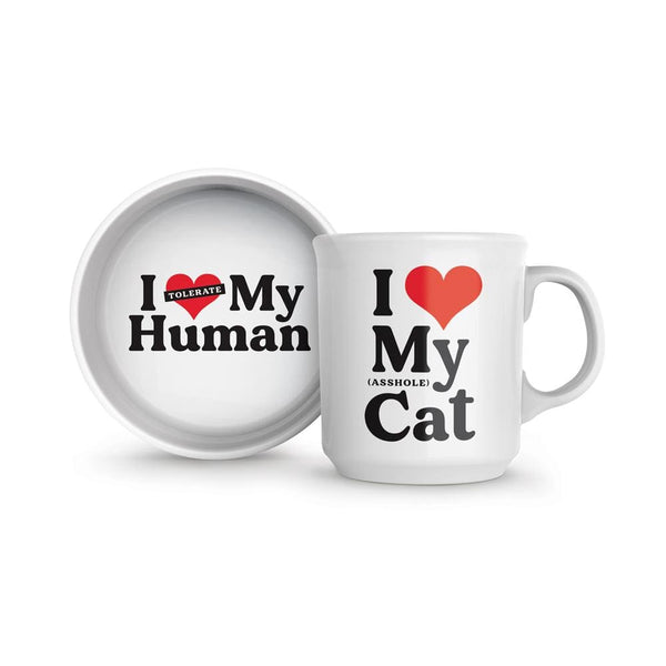 genuine fred CERAMIC MUG + CAT BOWL SET Love My Cat