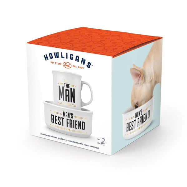 Genuine Fred CERAMIC MUG + DOG BOWL SET The Man
