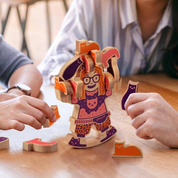 Genuine Fred CRAZY CAT LADY Wooden Stacking Game