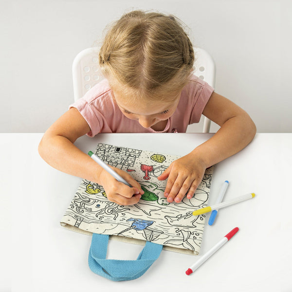 Genuine Fred KIT AND CADOODLE Color-In Tote Bag