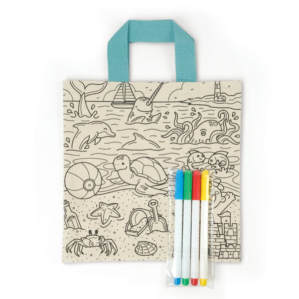 genuine fred KIT AND CADOODLE Color-In Tote Bag
