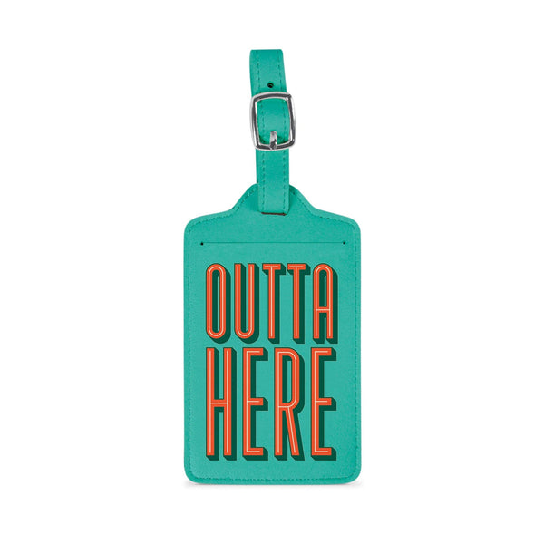 genuine fred LUGGAGE TAG: OUTTA HERE Wanderware