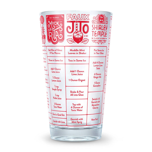 Genuine Fred GOOD MEASURE - Mocktails Mocktail Recipe Glass