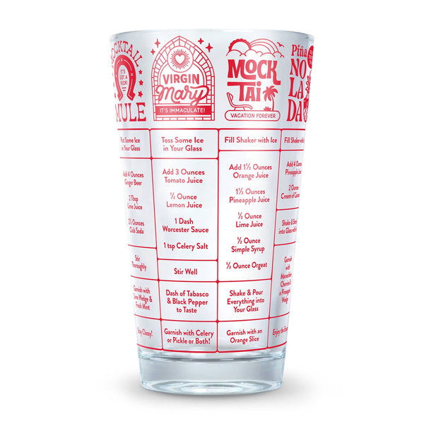 genuine fred GOOD MEASURE - Mocktails Mocktail Recipe Glass