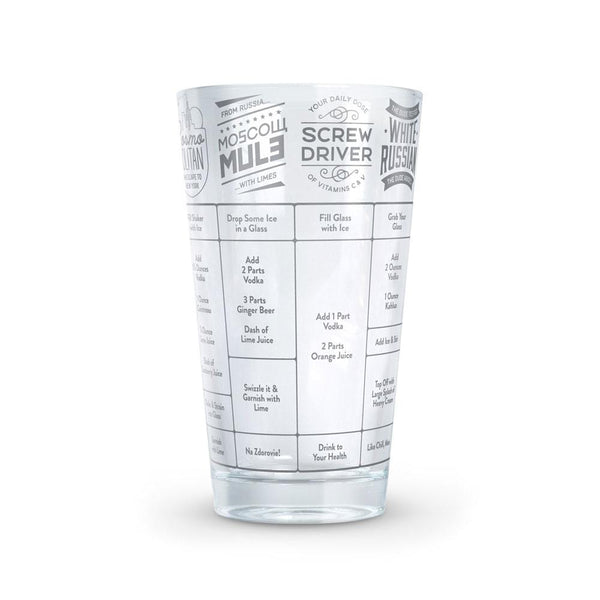 Genuine Fred GOOD MEASURE - Vodka Cocktail Recipe Glass