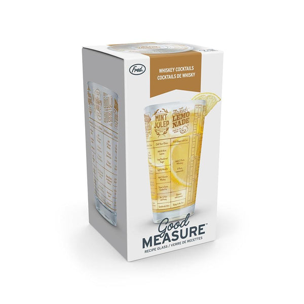 Genuine Fred GOOD MEASURE - Whiskey Cocktail Recipe Glass