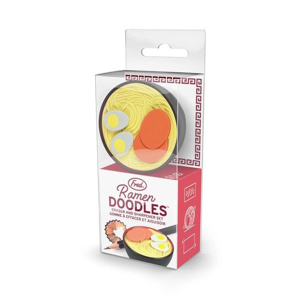 Genuine Fred RAMEN DOODLES Eraser And Sharpener Set