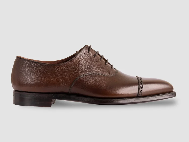 George Cleverley Charles In Dark Brown Pebble Grain Calf