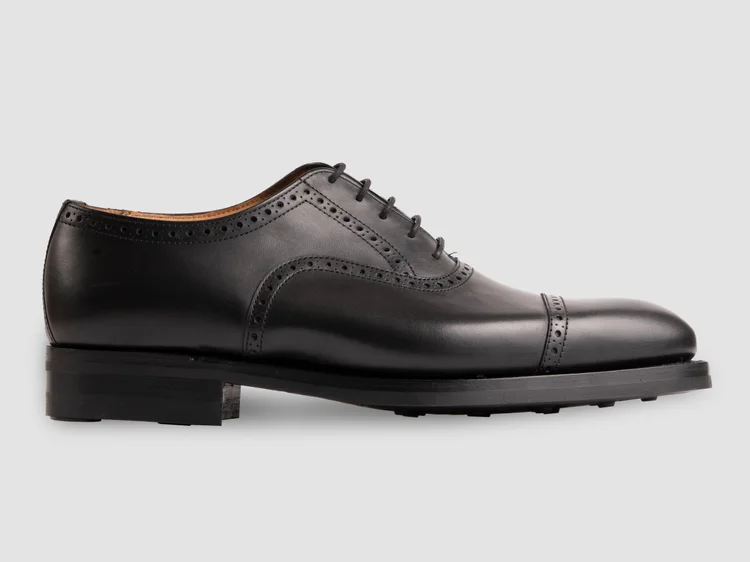 George Cleverley Edward In Black Calf With Rubber Sole