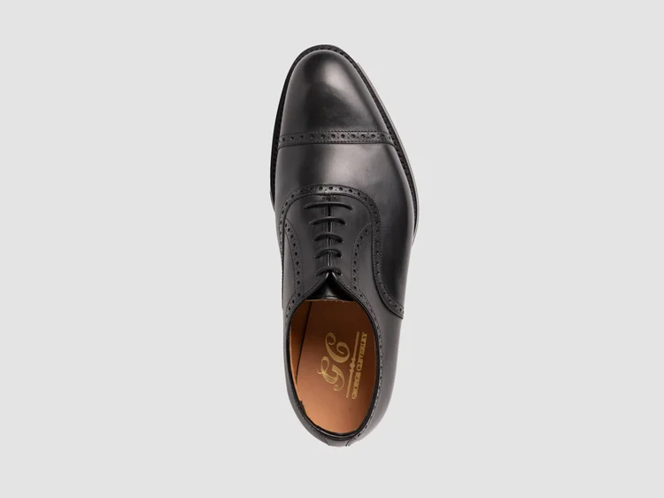 George Cleverley Edward In Black Calf With Rubber Sole