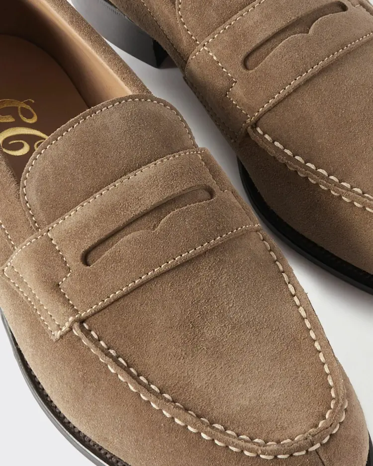 George Cleverley Cannes In Beige Suede